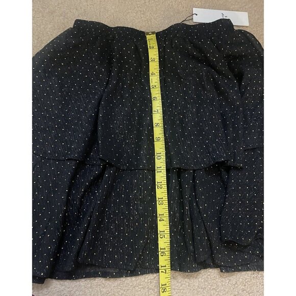 Runway Paris Women's Black/Gold Polka Dot Ruffle Layered Skirt Size S Small - Picture 4 of 5